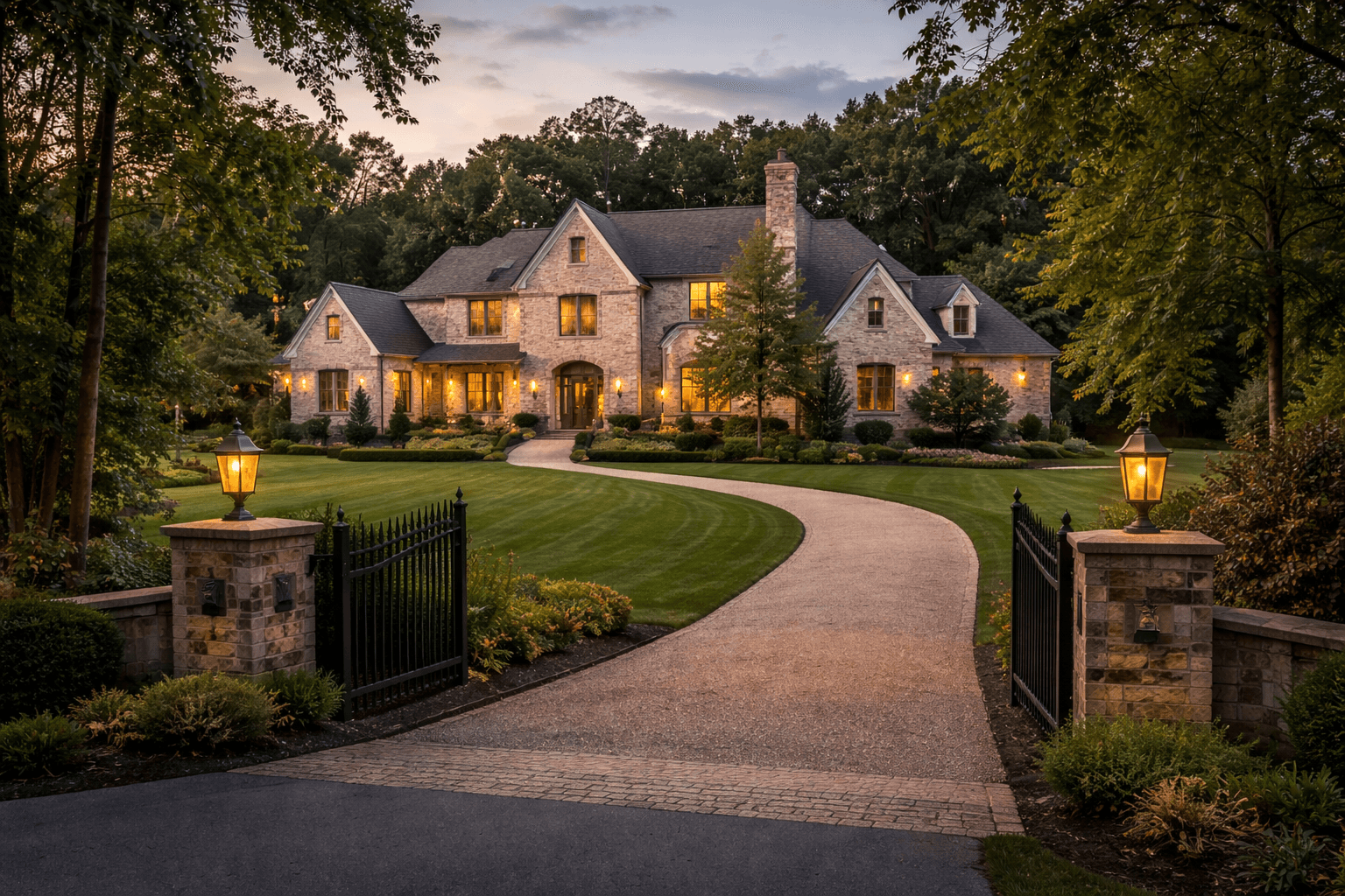 Luxury residential street in North Atlanta — Alpharetta and Milton comparison