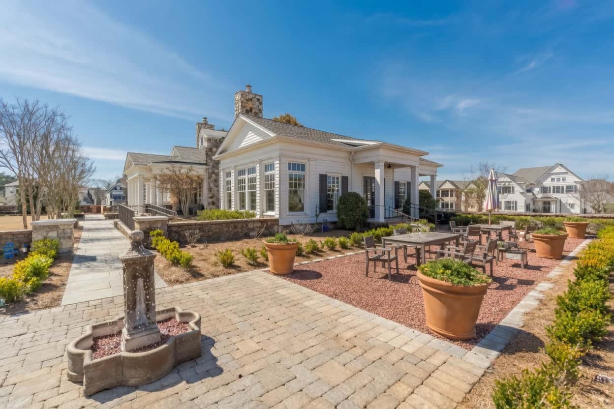 Bellmoore Park gated master-planned community clubhouse and pool in Johns Creek, GA