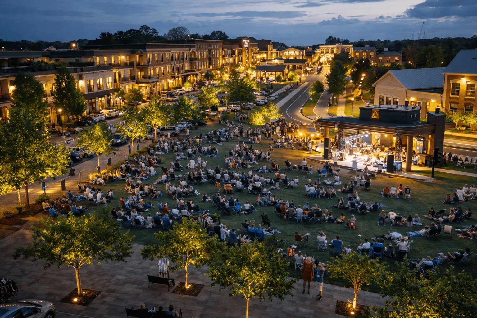 Walkable Crabapple village district and luxury homes in Downtown Milton, GA