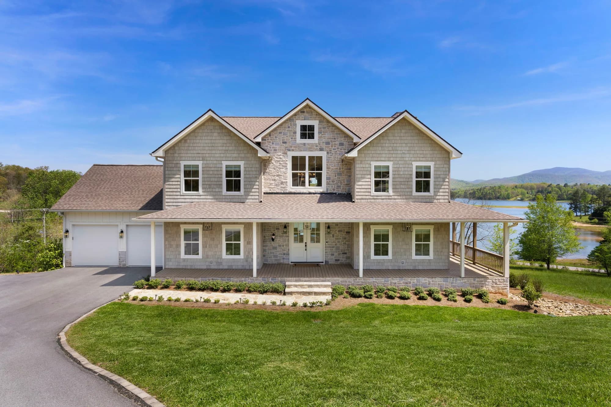 Aerial view of the home within the gated Highland Park community.