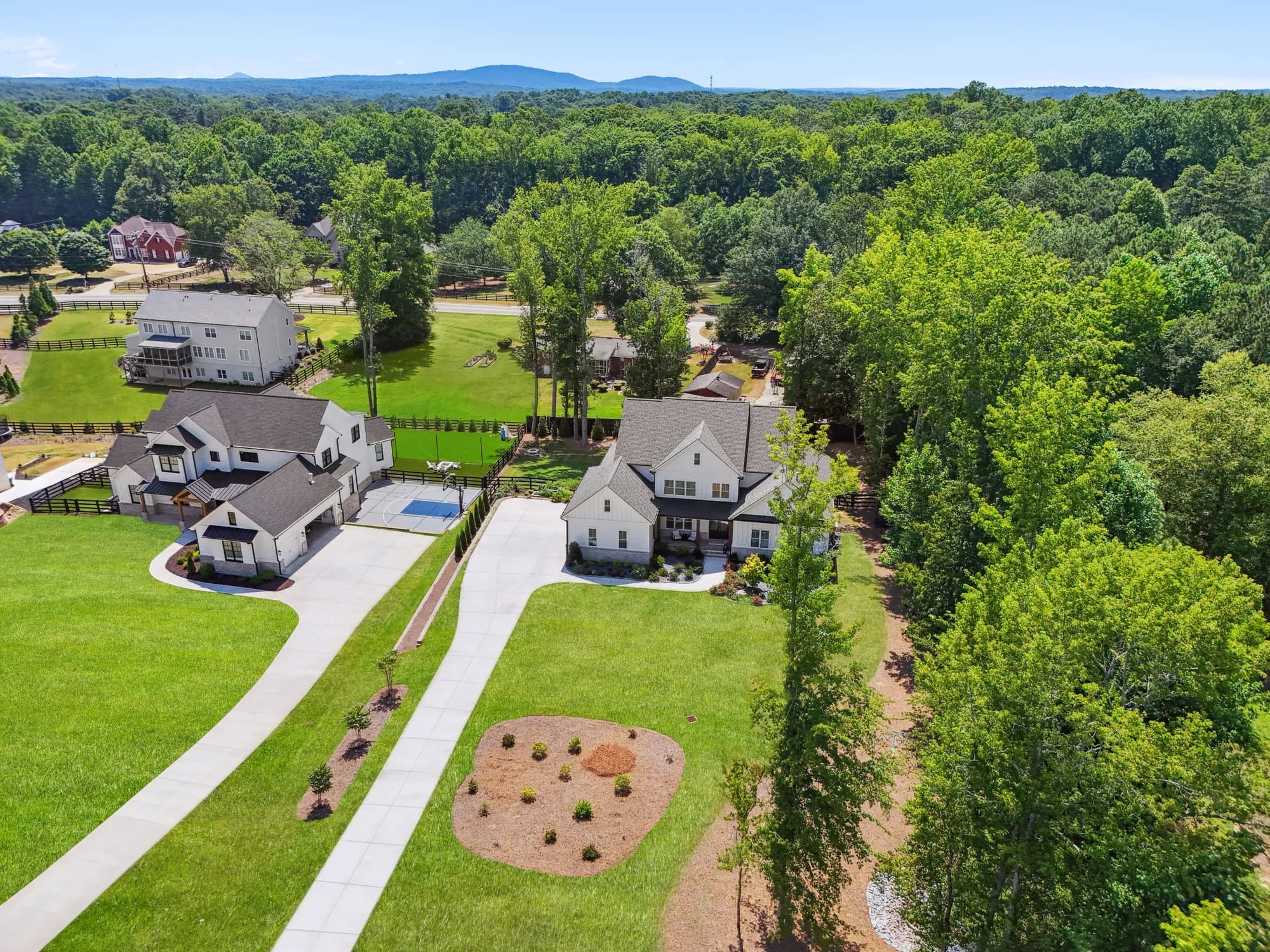 Aerial view of the Crabapple/Milton-area neighborhood in Roswell