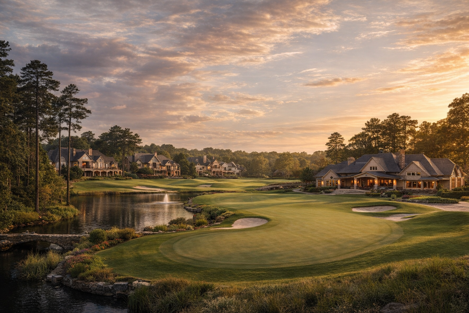 Luxury golf course home in Alpharetta, Georgia — private club fairway living